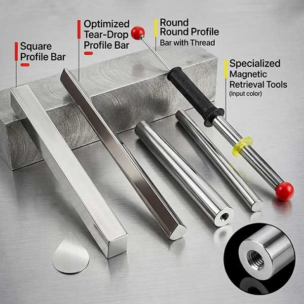 Wie wählt man die richtige Magnetstabform für die industrielle Eisenentfernung: Rund, quadratisch, tropfenförmig oder ausziehbar? 3 magnetic rod guide 1 | MagnetGlobal