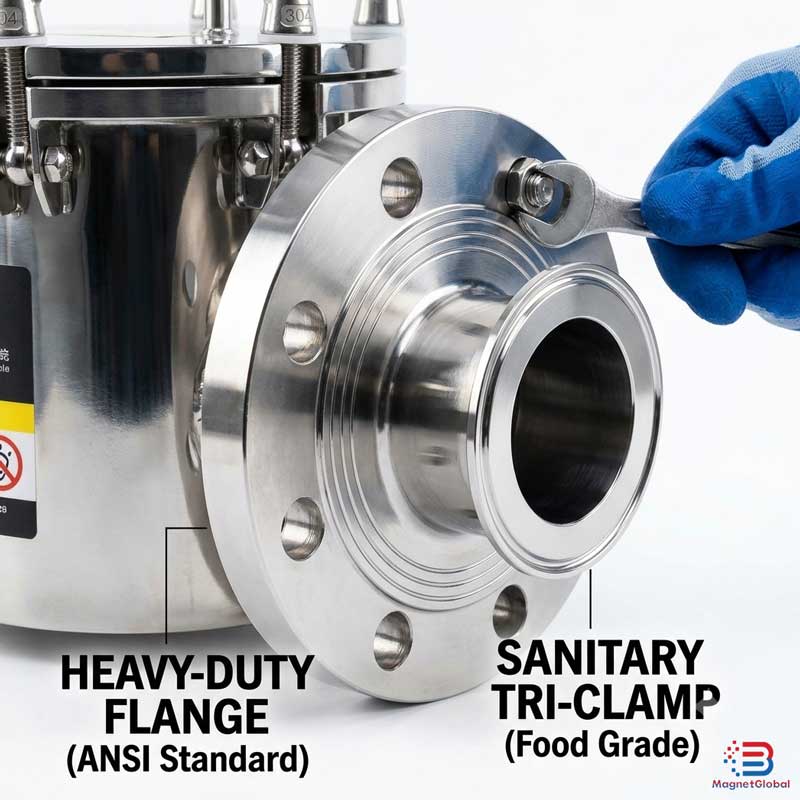 The Ultimate Guide to In-Line Liquid Magnetic Traps: Safeguarding Process Purity & Pipeline Equipment 1 Heavy-Duty SUS304 Stainless Steel Housing for Liquid Magnetic Trap